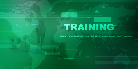 2d illustration  business Training concept
