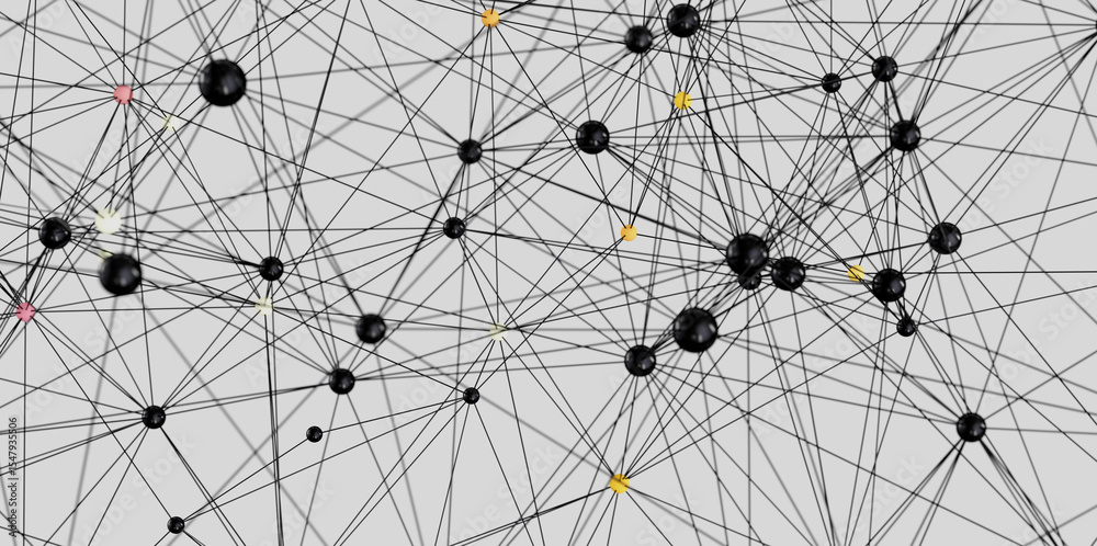Aufkleber Abstract image depicting a complex network of interconnected nodes. Ideal for technology, connectivity, and data concepts.
