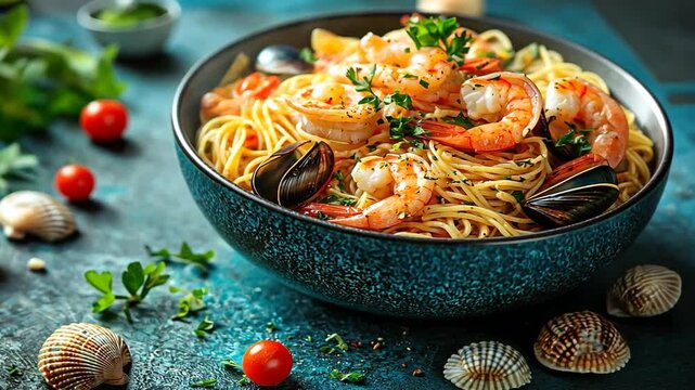 seafood linguine extravaganza orbit left video italian food