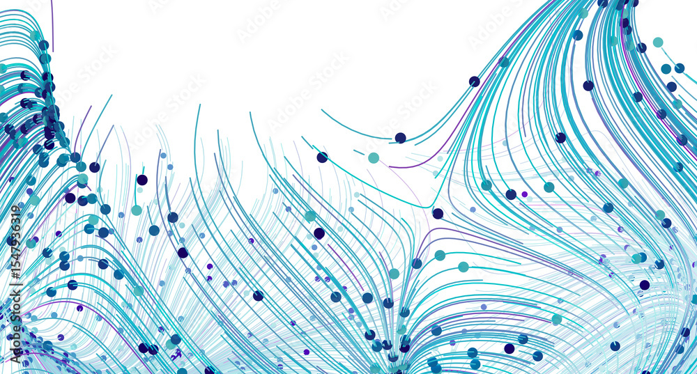 Aufkleber abstract background with flowing lines and dots. perfect for tech, science, or design projects.