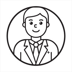 Doctor Icon – Minimal Healthcare Illustration for Medicine, Treatment, and Wellness