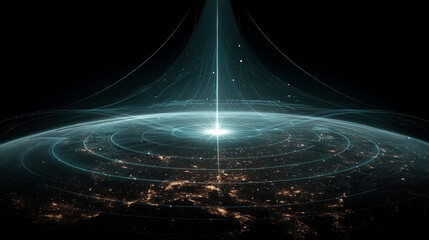 Futuristic Earth with Orbital Connections