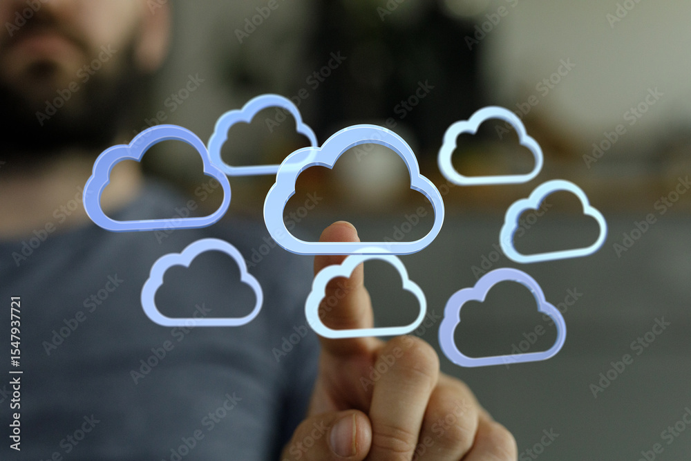 Aufkleber Image depicting cloud computing concept. Ideal for technology, data storage, and network articles.