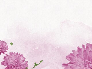 flower floral watercolor texture with ink splash botanical background for wedding invitation and card design
