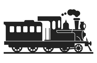 Black Train Silhouette &ndash; Vector Art Illustration

