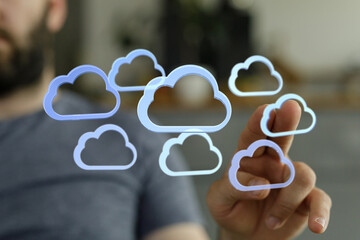 High-quality image depicting cloud computing, network, data, digital, technology, internet, online,...
