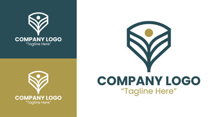Dynamic and Elegant Company Logo for Creative Business Branding and Identity in Gold and Green
