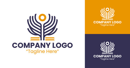 Clean and Unique Company Logo for Eco-Friendly Branding and Corporate Identity in Orange and Purple