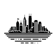 Fototapeta premium argentina, buenos aires, cityline, skyline, vector, black and white, wallpaper, image