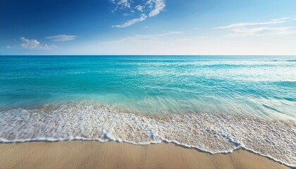 open sea and clean shore in peaceful setting