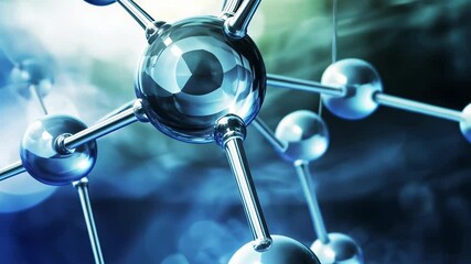 3D Molecular Structure Illustration of Atom and Chemical Connections in Blue Vector Design for Science and Biology Research - Powered by Adobe