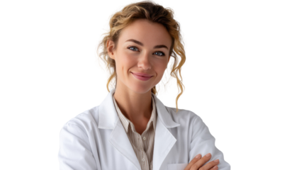 Confident Portrait of a Medical Professional: A serene image of a professional in healthcare wearing a crisp medical coat, radiating assurance.
