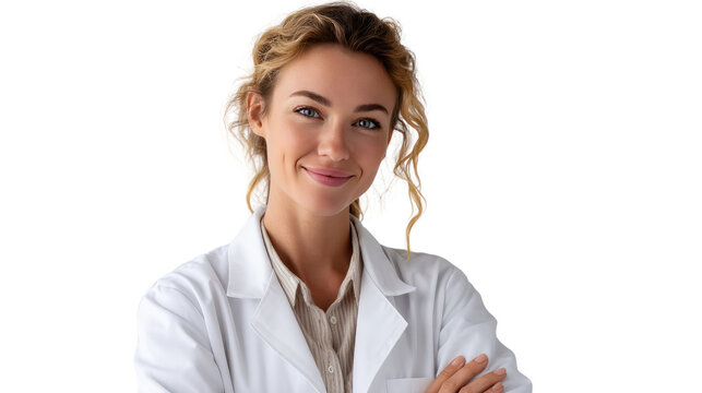 Confident Portrait of a Medical Professional: A serene image of a professional in healthcare wearing a crisp medical coat, radiating assurance.