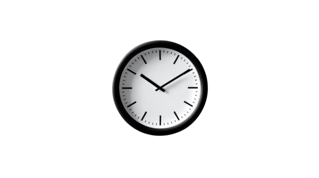 Time's Precision: A stark, modern clock, its hands precisely marking time, evoking a sense of structure and timeliness. A minimalist design focuses on functionality.