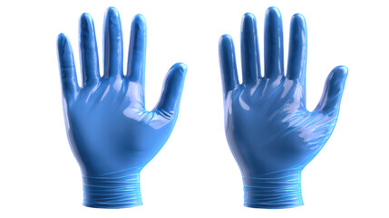Blue Medical Gloves: A pair of sterile, blue medical gloves displayed with a clean look, symbolizing safety and hygiene in a healthcare environment.