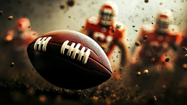 Dynamic football action with players in motion, highlighting intensity and energy of the game.