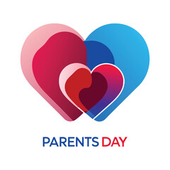 Parents Day Greeting Card with Hearts