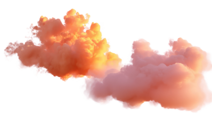 Sunset Hues of Clouds: Dramatic clouds, painted in warm orange and pink hues, drift gracefully across the sky, evoking a sense of peace and wonder.