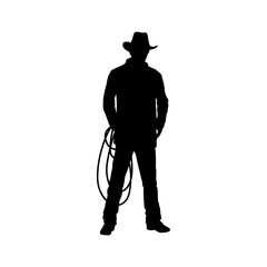 silhouette of a cowboy