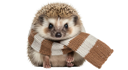 Isolated hedgehog with scarf © Emma