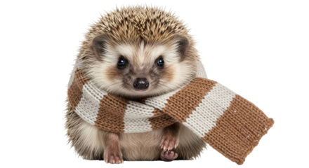 Isolated hedgehog with scarf