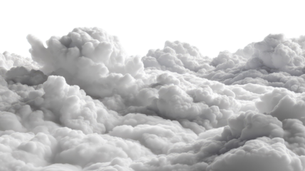 Floating Cloudscape: A mesmerizing view of billowing, fluffy clouds, creating a dreamy, ethereal atmosphere with soft textures and gradients of light and shadow.
