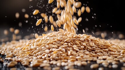 A pile of grains, in motion