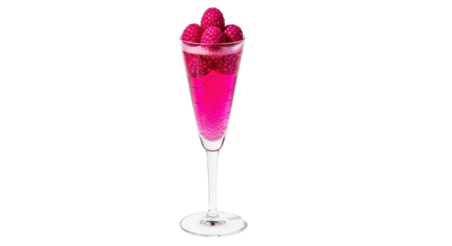 Isolated Raspberry Champagne Cocktail - Powered by Adobe