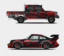 Red and Black Car and Truck Wrap Designs