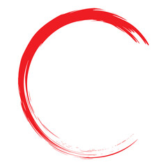 Abstract Red Zen Enso Brush Stroke Circle Vector