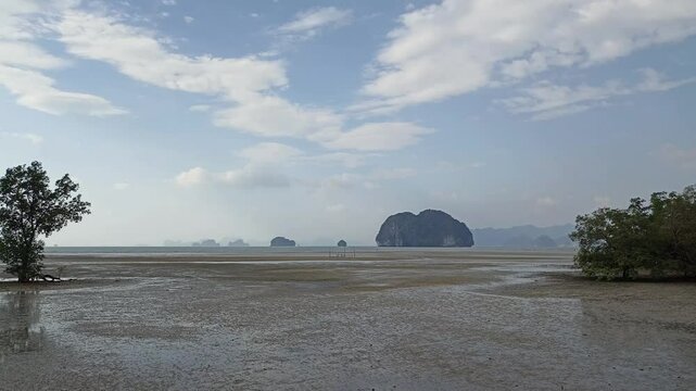 tropical island sea ocean view. holiday vacation seascape in Thailand.