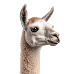 Obraz premium side view of llama portrait isolated on a transparent background