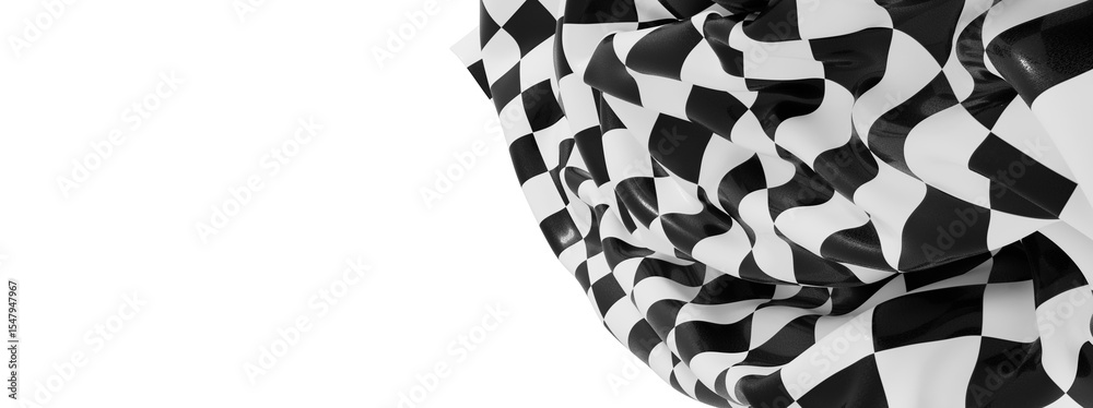 Poster high-resolution image of a black and white checkered fabric, perfect for backgrounds and designs.