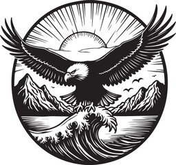Obraz premium Eagle Mountain Rock Perch Vector bundle