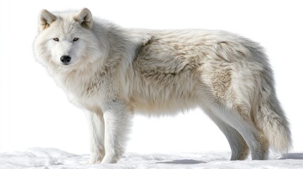 Obraz premium White wolf in snow