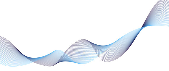 Abstract wave line pattern halftone blue and black gradient isolated on  transparent background. Vector template in motion for invitation, flyer, cover, business banner, prestigious voucher, ads.