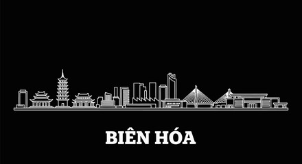 Obraz premium Bien Hoa Skyline Silhouette with Vietnam, and Cityscape.