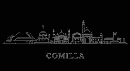 Obraz premium Comilla Skyline City silhouette Landmark.