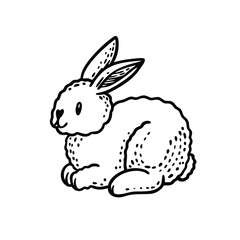 An Adorable and Extremely Cute Cartoon Rabbit Featuring a Soft and Fluffy Fur Coat