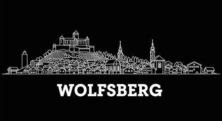 Wolfsberg, Austria City Skyline Line Art Vector Illustration