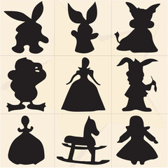 vector silhouettes of women