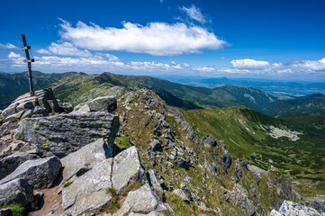 Summer landscape of the Low Tatras from the Mount Dumbier /2043 m asl/, Slovakia.