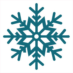 Simple Snowflake Icon on White Background