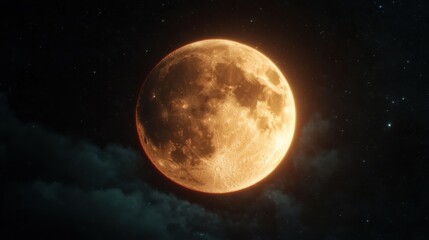 Obraz premium A stunning view of the glowing full moon.
