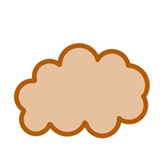 Cute doodle of cloud with eart tone color vector illustration