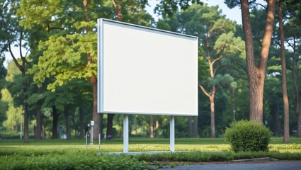 daybill with empty white blank place in city park mock-up