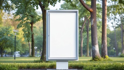 daybill with empty white blank place in city park mock-up