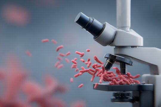 Brucellosis Conceptual Background Depicting Bacteria Under Microscope