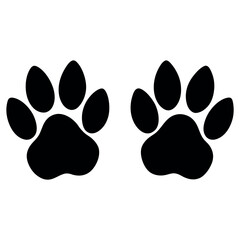  Cat paw both foot prints vector illustration.
