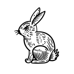 A Charming Hand-Drawn Rabbit Illustration Perfect for Your Creative Projects and Ideas